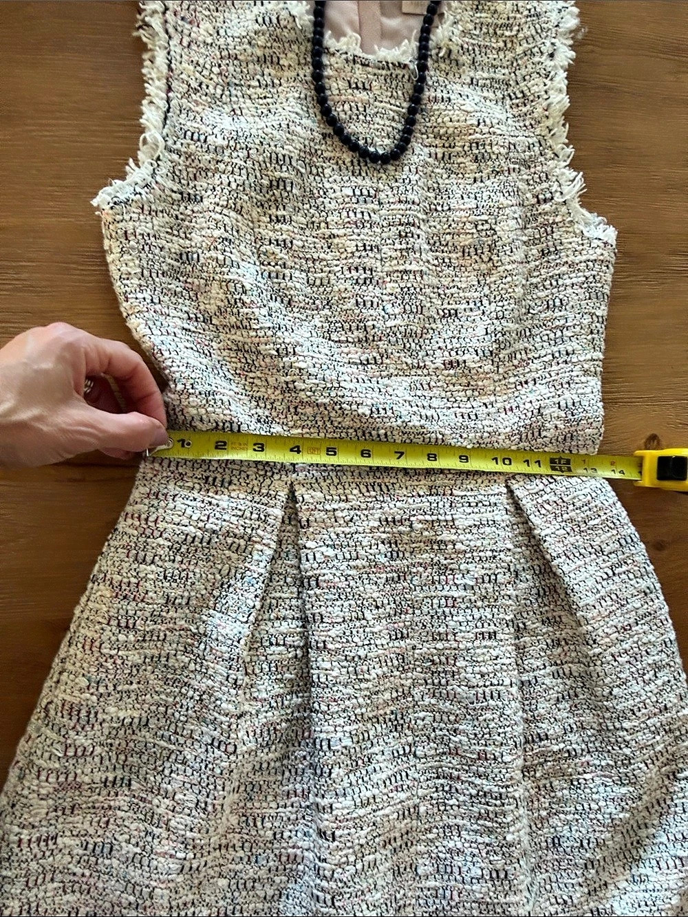 Rebecca Taylor Boucle Tweed Mini Dress in Pink & Cream Size 2 - Picture 9 of 11